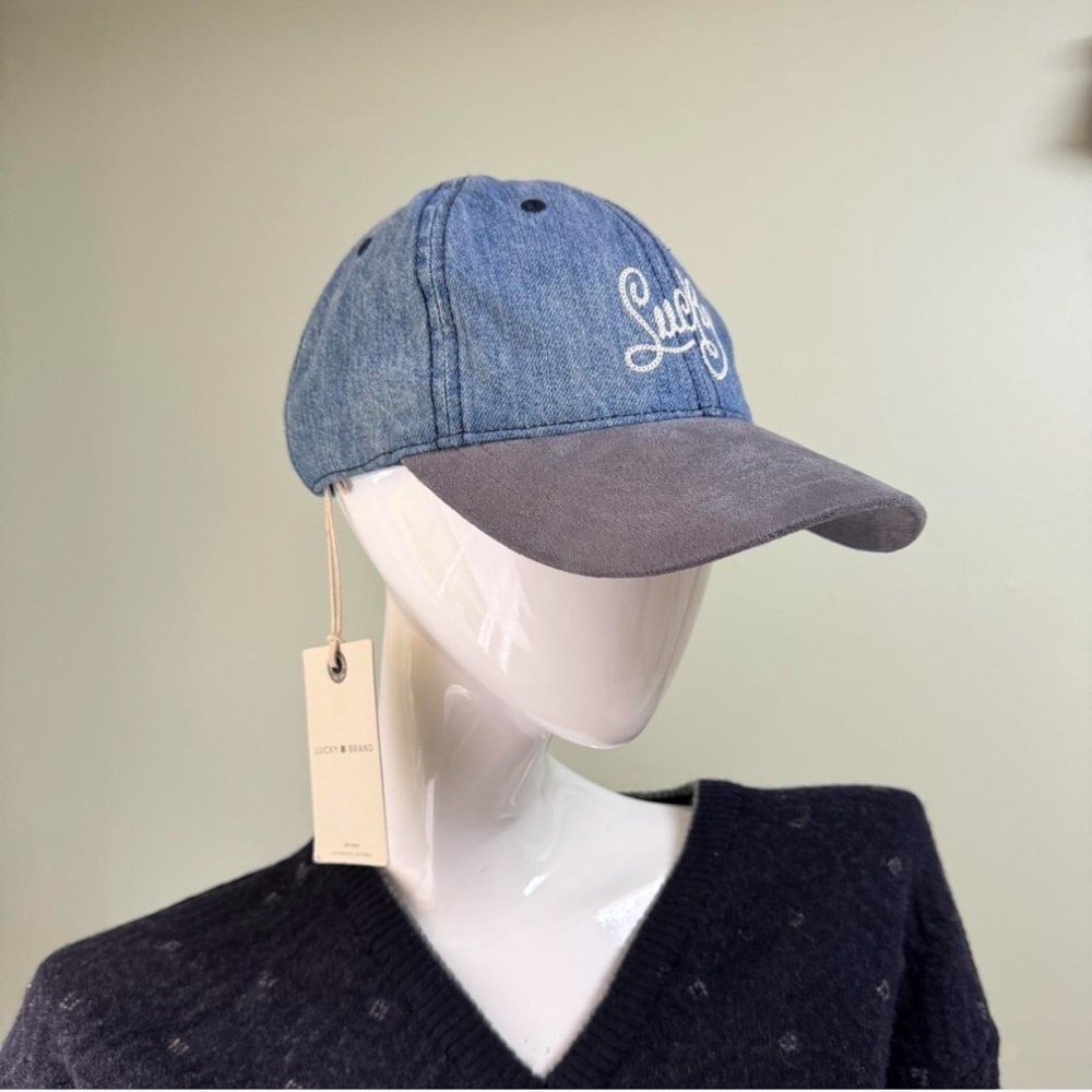 Unisex Lucky Brand Denim Baseball Cap – “Lucky” Embroidery – NWT - Picture 3 of 5